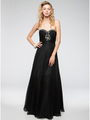 AC222 Keyhole Prom Dress - Black, Front View Thumbnail