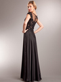 AC231 Classy Lace Top Evening Gown - Black, Back View Thumbnail