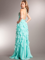 AC232 Ravishing Ruffles Prom Dress - Aqua, Back View Thumbnail