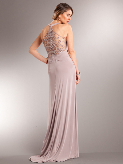 AC233 Vintage Flair Evening Dress - Dusty Rose, Back View Medium