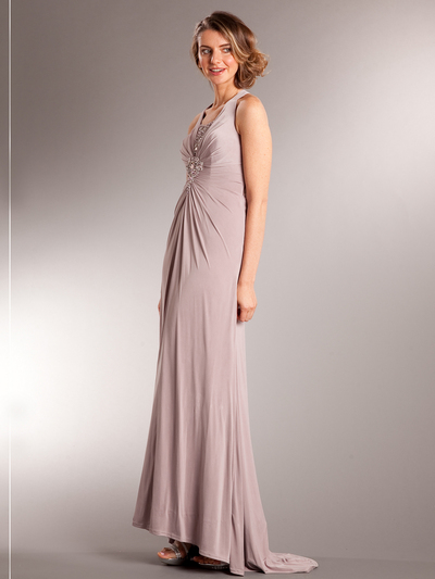 AC233 Vintage Flair Evening Dress - Dusty Rose, Front View Medium
