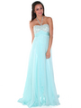 AC613 Dazzling Halter Prom Dress - Light Aqua, Front View Thumbnail