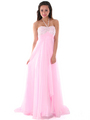 AC613 Dazzling Halter Prom Dress - Light Pink, Front View Thumbnail