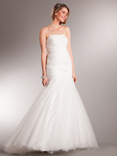 AC619 Formal Evening Dress - Off White, Front View Medium