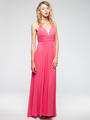 AC620 Halter Top Evening Dress - Fuschia, Front View Thumbnail
