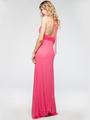 AC620 Halter Top Evening Dress - Fuschia, Back View Thumbnail