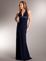 AC621 Navy Evening Dress - Navy, Front View Thumbnail