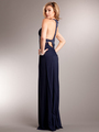 AC621 Navy Evening Dress - Navy, Back View Thumbnail