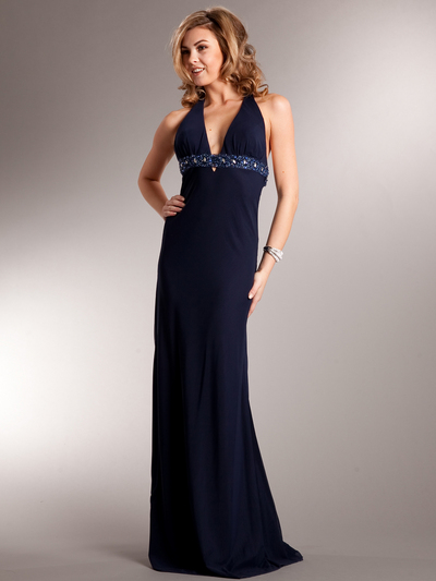 AC621 Navy Evening Dress - Navy, Front View Medium