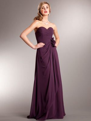AC626 Chiffon Special Occasion Dress, Eggplant