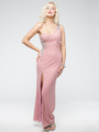 AC702 One Shoulder Evening Dress - Dusty Rose, Front View Thumbnail