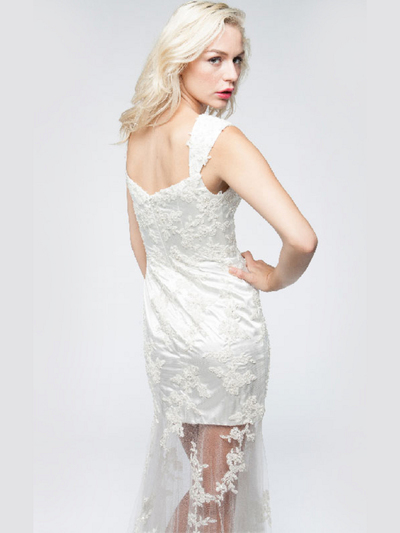 AC709 Vintage Destination Bridal Dress - Off White, Back View Medium