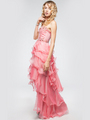 AC712 Corset Top High-low Prom Dress - Coral, Alt View Thumbnail
