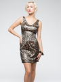 AC8011 Mesh Over Satin Little Party  Dress - Black, Front View Thumbnail