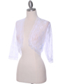 B112 White Lace Bolero Jacket - White, Alt View Thumbnail