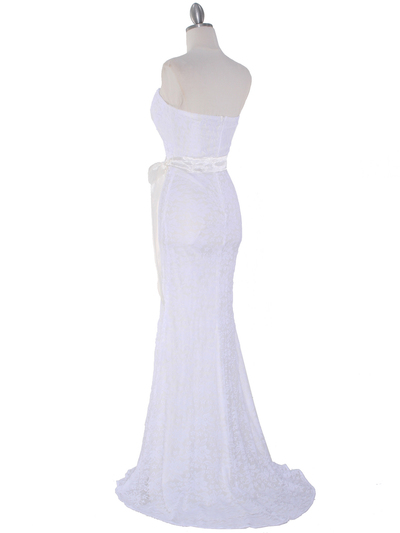B7224 Lace Destination Bridal Dress - White, Back View Medium
