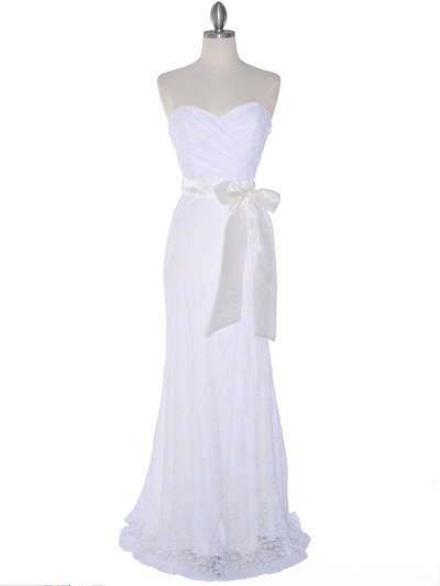 B7224 Lace Destination Bridal Dress - White, Front View Medium