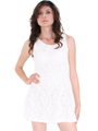 BA793 Lace Day and Night Cocktail Dress - White, Front View Thumbnail