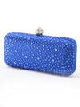C010 Rhinestone Studded Hard Shell Clutch - Royal Blue, Front View Thumbnail