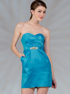 C1289 Sweetheart Cocktail Dress, Blue