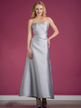 C1292 Silver A-Line Bridesmaid Dress - Silver, Front View Thumbnail