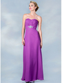 C1293 Strapless Chiffon Evening Dress - Light Purple, Front View Thumbnail