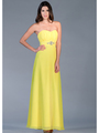 C1293 Strapless Chiffon Evening Dress - Yellow, Front View Thumbnail