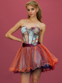 C189 Multi-Color Print Mini Dress - Print, Back View Thumbnail