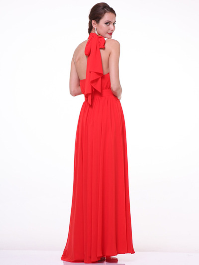 CC1982 Halter Neck Signature Dress - Scarlet, Back View Medium