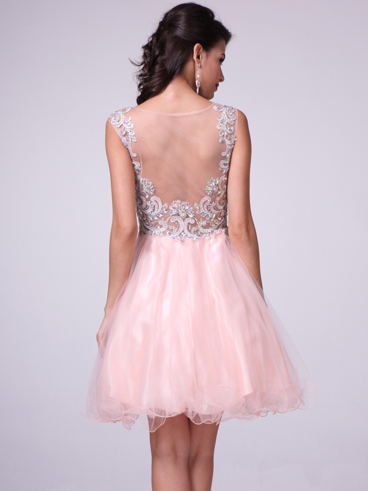 short tulle fit and flare prom dress
