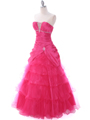 C61 Fuschia Taffeta Prom Evening Gown - Fuschia, Alt View Thumbnail