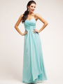 C7774 Strapless Sweetheart Wrap Top Formal Dress - Aqua, Front View Thumbnail