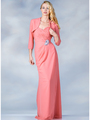 C7781 Chiffon Evening Dress with Bolero - Coral, Front View Thumbnail