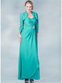 C7781 Chiffon Evening Dress with Bolero - Mint, Front View Thumbnail