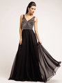 C7914 Sheer Sweetheart Crystal Bodice Evening Dress - Black, Front View Thumbnail