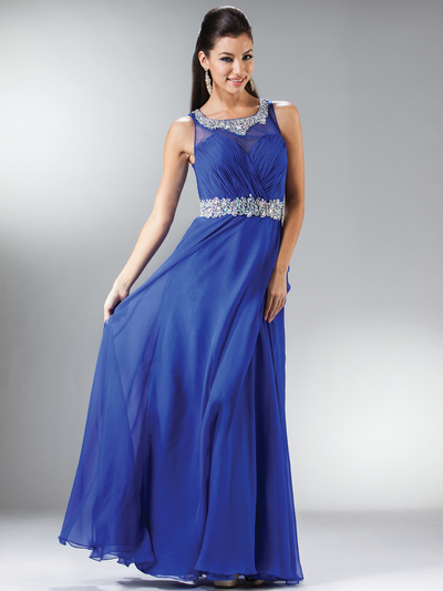 C7933 Sparkling Gems Romantic Sweetheart Evening Dress - Royal, Front View Medium