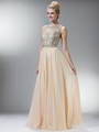 C7936 Stunning Strapless Sweetheart Gems Prom Dress - Champagne, Front View Thumbnail