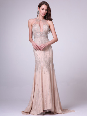 C8704 Strapless Sweetheart Lace Overlay Cocktail Dress, Champagne