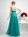 CD-7664 Strapless Sweetheart Embellised Evening Dress - Green, Back View Thumbnail
