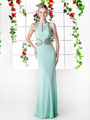 CD-8929 Halter Top Evening Dress with Cut Outs - Mint, Front View Thumbnail