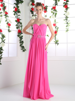 CD-C7460 Sweetheart Twisted Front Bridesmaid Dress, Hot Pink