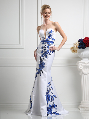 CD-KD052 Strapless Mermaid Evening Gown , White Royal