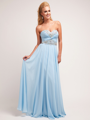 CJ95 Sky Blue Chiffon Sweetheart Special Occasion Dress, Sky Blue