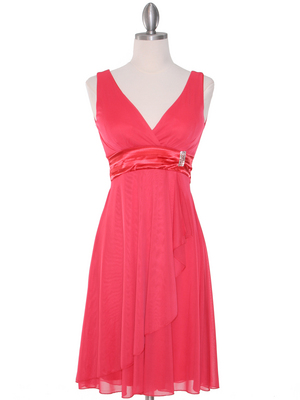 CP2069-D Missy Knit Cocktail Dress, Coral