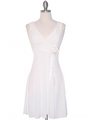CP2134-D Lace Top Cocktail Dress - Off White, Front View Thumbnail