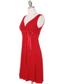CP2134-D Lace Top Cocktail Dress - Red, Alt View Thumbnail