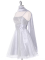 D7730 Sequin Top Glittering Cocktail Dress - Silver, Alt View Thumbnail