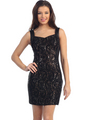 D8492 Little Black Dress - Black Gold, Front View Thumbnail