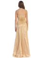 D8622 Strapless Sweetheart Prom Dress - Gold, Back View Thumbnail