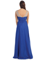D8688 Illusion Yoke Evening Dress  - Royal Blue, Back View Thumbnail